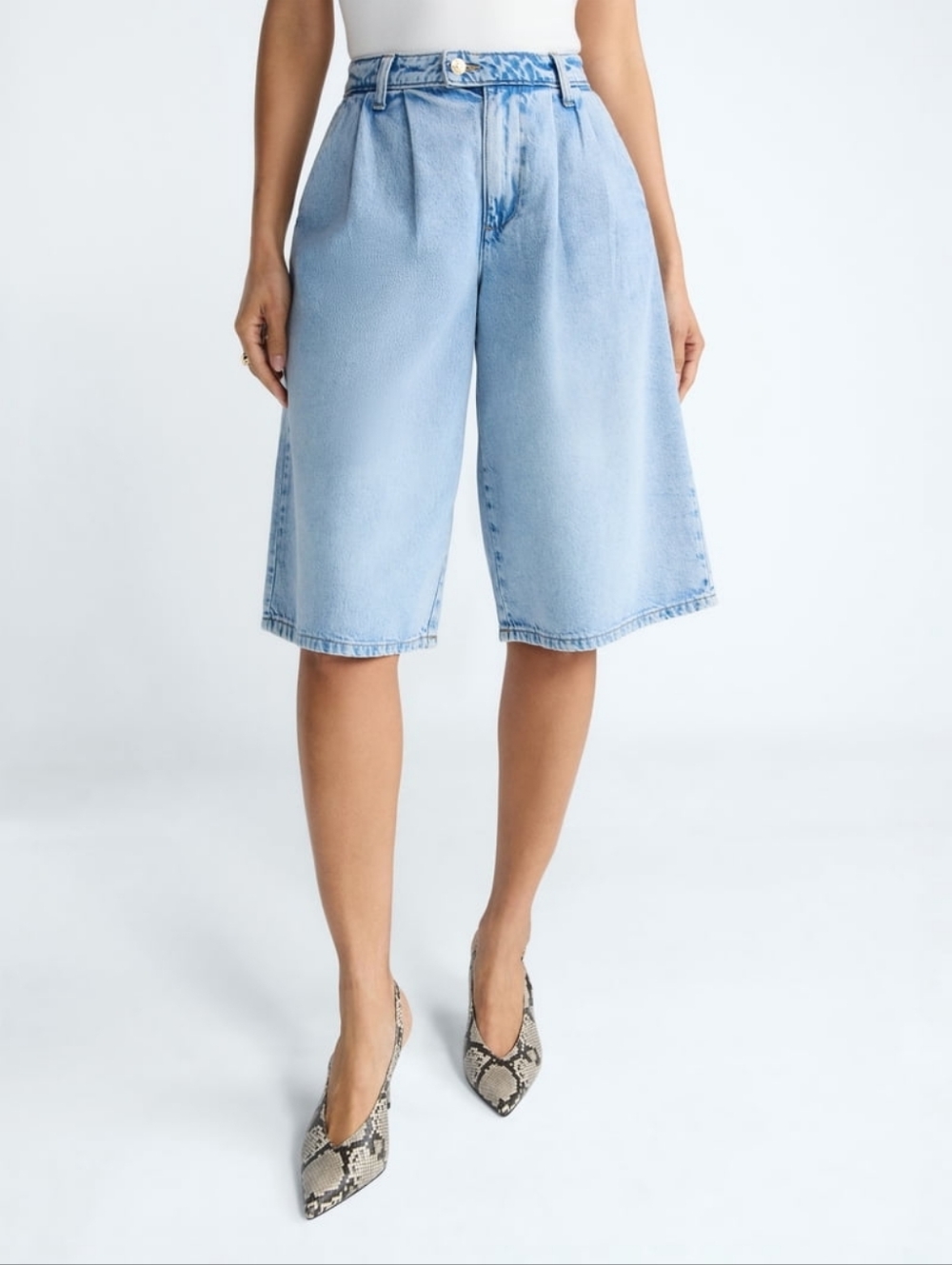 Devil Wears Prada Scoop Collection Denim Pleated Culottes